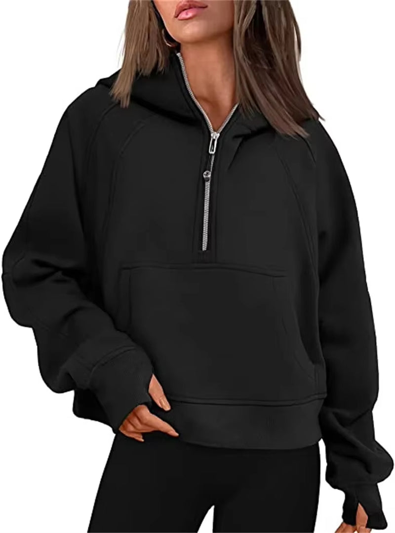 Cropped tech hoodie