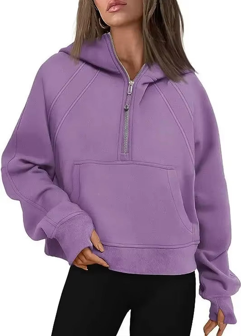 Cropped tech hoodie