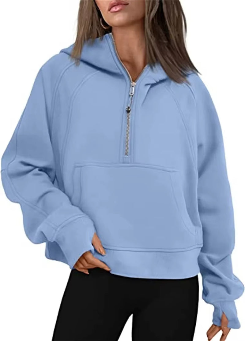Cropped tech hoodie