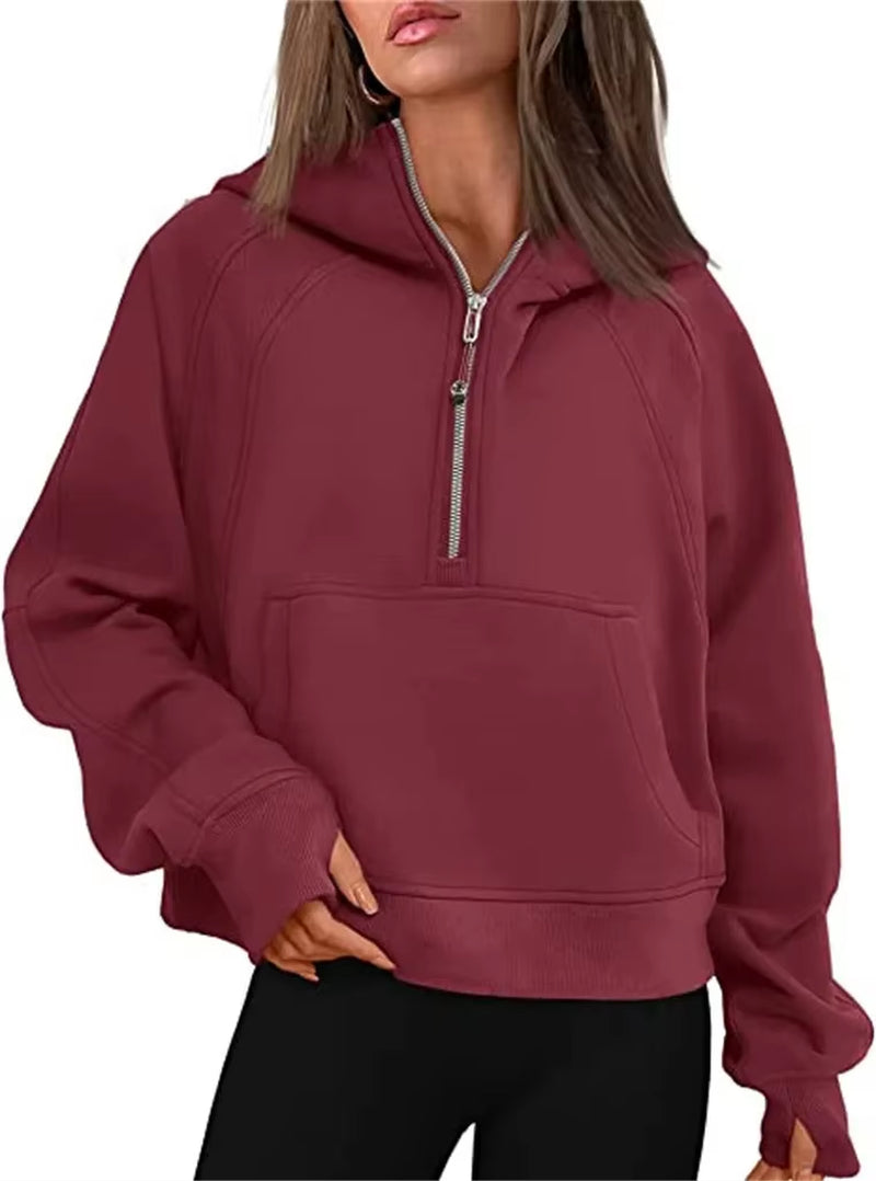 Cropped tech hoodie